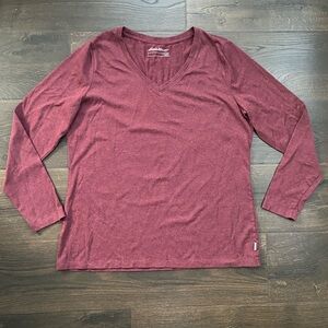 Eddie Bauer Women's “favorites”Long-Sleeve V-Neck T-Shirt Size  X-Large